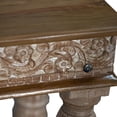 thumbnail image 6 of Mid Century Modern Solid Wood Carved Distressed Console | Farmhouse Coastal Entry Hallway Table | Transitional Sofa Table | Rustic White, 6 of 8