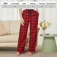 thumbnail image 4 of Pantalones de pijama para hombre de color rojo con bolsillos, pantalones de pijama para dormir de franela suave a cuadros para hombre, 4 of 5