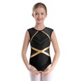 thumbnail image 3 of TTAO Gymnastics Leotard for Girls 2 Piece Outfits Gymnastics Bodysuit with Shorts Set Tank Unitard Black 12, 3 of 7