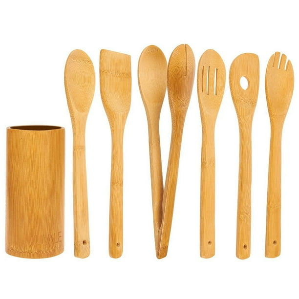 7Piece Set Of Bamboo Cooking Utensils Cooking Utensils Kitchen Set