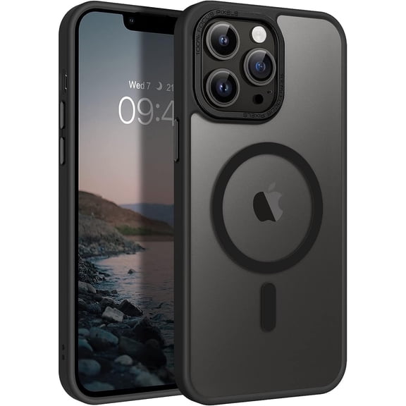BENTOBEN iPhone 13 Pro Max Case Compatible with Mag-Safe, 6.7" Tpu Magnetic Car Mount Support, Anti-Fingerprint Shockproof Protective Cover for iPhone 13 Pro Max 6.7 inch, Black