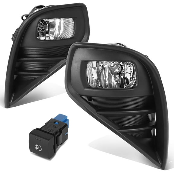 DNA Motoring For 20-24 Toyota Highlander Front Bumper Fog Light Lamps Pair w/Bezel Wiring Harness Switch