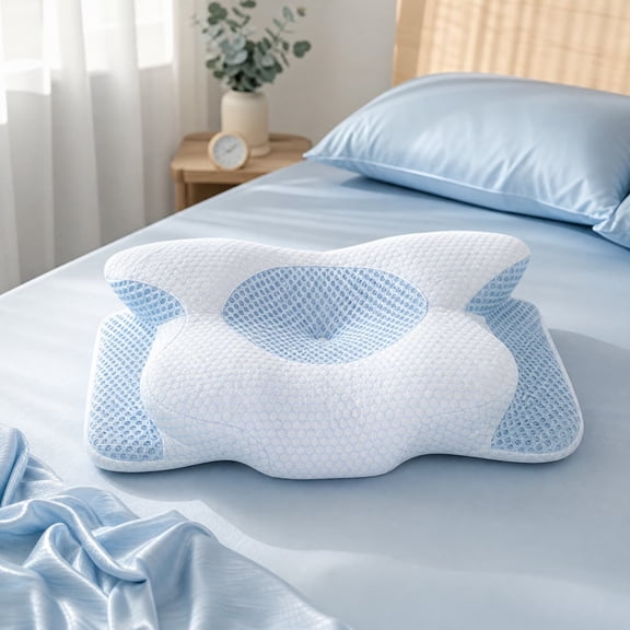 Summer Cooling Pillow Neck Pillow for Sleeping, 100% Cotton Throw Pillows for Couch Bed Travel, Office