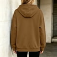 thumbnail image 7 of Levmjia Women's Hoodie Sweatshirt Asymmetric Zip Pocket Long Sleeve Casual Loose Fit Pullover with Drawstring for Fall Winter, 7 of 7
