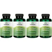 Swanson Tri-Fiber Complex Digestive Health Supplement with Psyllium, Oat Bran, Apple Pectin, 100 Capsules, 4 Pack