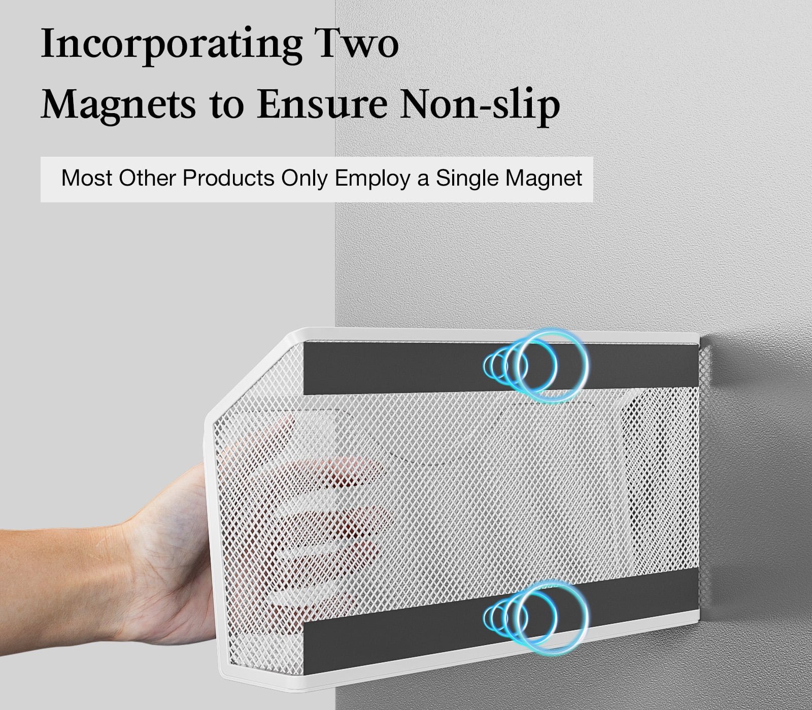 Magnetic File Holder 3PCS File Paper Mail Organizer No Drilling Magazine Paper Document Holder/Magnetic Hanging File Organizer