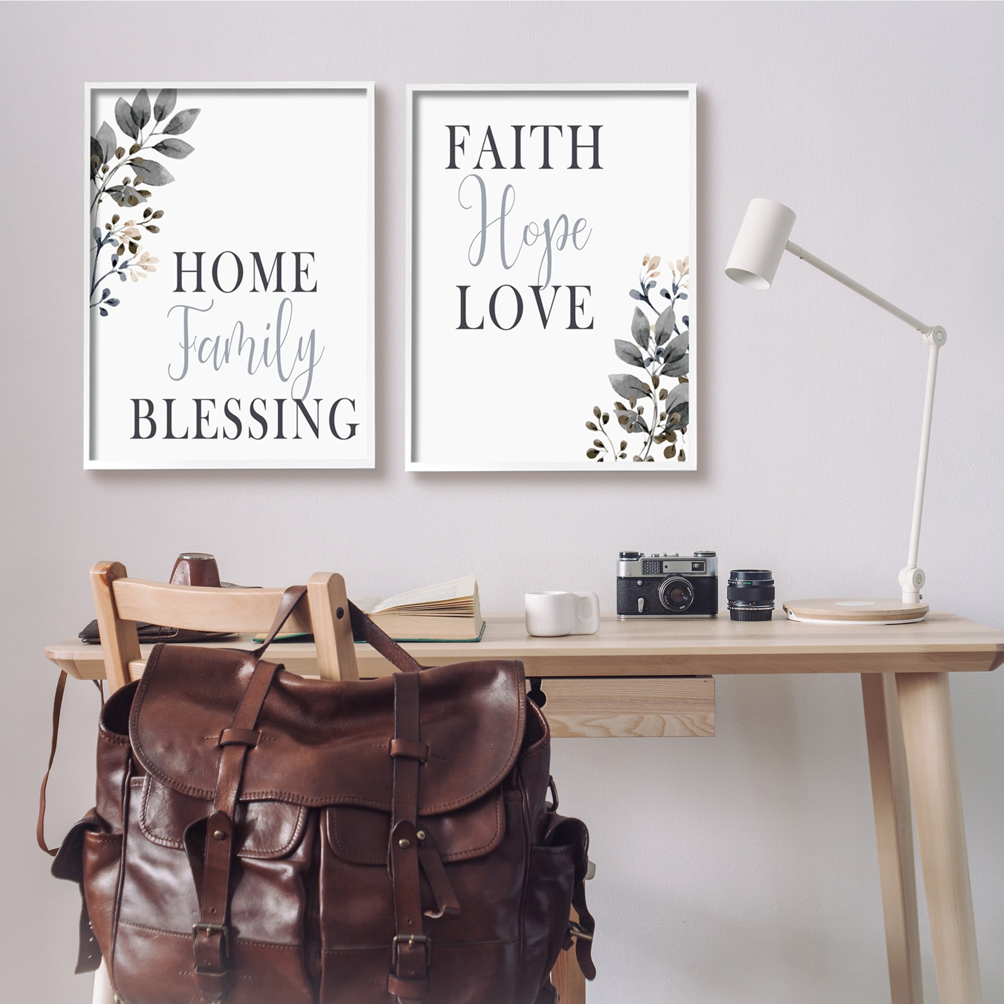 Stupell Industries Faith Hope Home Family Phrases Soft Black Florals, 24 x 30, Design by Kim Allen