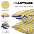thumbnail image 5 of Throw Pillow Covers 24x24 Inch Set of 2, Yellow Striped Waterproof Outdoor Pillow Covers, Navy Blue Nautical Anchor Geometric Decorative Cushion Pillowcases for Couch, Sofa, Bed, Garden, Patio, 5 of 9