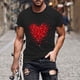 thumbnail image 2 of Camisetas de Manga Larga para Hombres, Camiseta de Manga Corta de Fitness de Impresión Del Día de San Valentín, Mezcla de Algodón Casual, 2 of 8