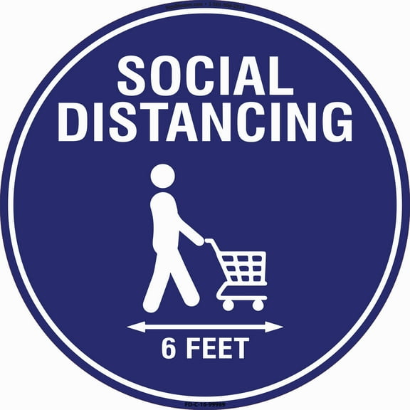 Coronavirus Social Distancing Cart Non-Slip Floor Graphic | 3 Pack of Vinyl Decal | Protect Your Business, Work Place & Customers |  Made in The USA
