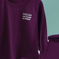 thumbnail image 4 of Curenmufel Boys Solid Color Long Sleeve Pajama Set, 2-Piece Sleepwear with Hello Print, Sizes 12M-10Y (Dark Purple,3-4 Years), 4 of 4