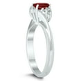 thumbnail image 2 of SZUL Women's 6X4MM Garnet and Diamond Twist Ring in 10K White Gold, 2 of 4