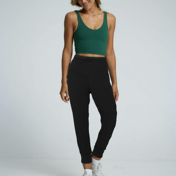 HEATSHAKING Pregnancy Pants For Women Maternity Yoga Pants Black Polyester 1Set