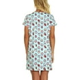 thumbnail image 2 of Defitshape Women's Cotton Nightgowns Soft Short Sleeve Sleep Shirt Printed Sleepshirts Cute Nightdress Short Night Gown Pajama Dress Summer Short Sleeve Sleepwear Blue Large, 2 of 5