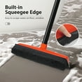 thumbnail image 3 of JEHONN Rubber Broom Carpet Rake Brush for Pet Hair with Squeegee (Red), 3 of 7