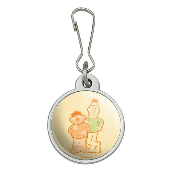 Sesame Street Bert and Ernie Distressed Jacket Handbag Purse Luggage Backpack Zipper Pull Charm