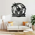 thumbnail image 5 of KAINSY Personalized Beach Metal Signs, Custom Palm Trees Signs Outdoor Metal, Vintage Beach Sign Bathroom Wall Decor, Outdoor Metal Family Name Sign, Custom Garden Sign, Housewarming Gift(10inches), 5 of 8