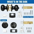 thumbnail image 5 of 4 Sets Entry Door Knob and Single Cylinder Deadbolt Combo Set, Keyed Alike Round Ball Matte Black Exterior Door Knobs with Lock and Keys for Entrance and Front Door, 5 of 12