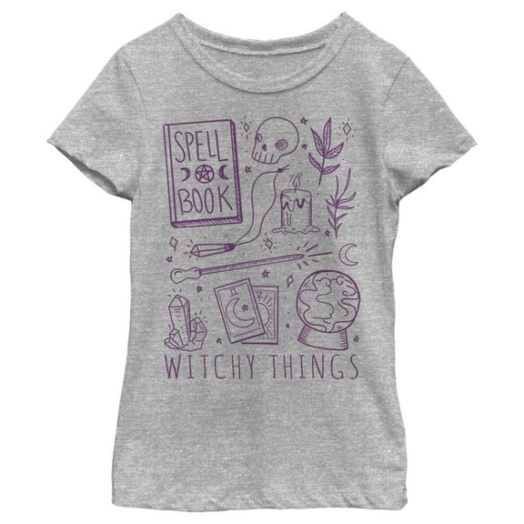 Girl's Lost Gods Halloween Witchy Things  Graphic Tee Athletic Heather X Small