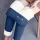 thumbnail image 1 of Leggings de lana de cordero gruesa para mujer, pantalones largos con estampado pequeño y forro polar añadido, pantalones de poliéster para mujer, 1 of 9