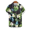 thumbnail image 4 of ZRGHAOYLQ Hawaiian Shirt for Men Short Sleeve Casual Button Down Tshirts Plus Size Lapel Collar T Shirt Tropical Vacation Holiday Shirts Beach Summer Floral Graphic Tees, 4 of 6