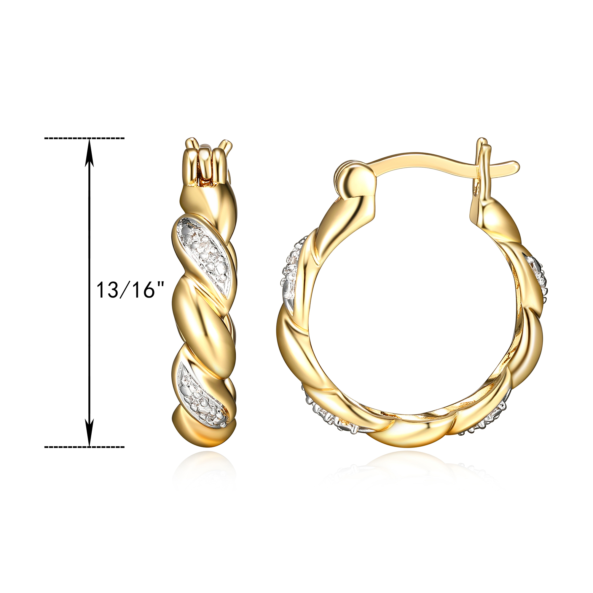 Forever Facets Braided Hoop Earrings, Bronze, 0.005 ct. t.w