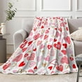 thumbnail image 3 of Valentine''s Day Throw Blanket, Love Hearts Pink Romantic Cozy Flannel Blankets and Throws, Sweet Lover Valentine Day Wedding Couch Sofa Bed Camping Travel Picnic Outdoor Blanket, 60X90IN, 3 of 5