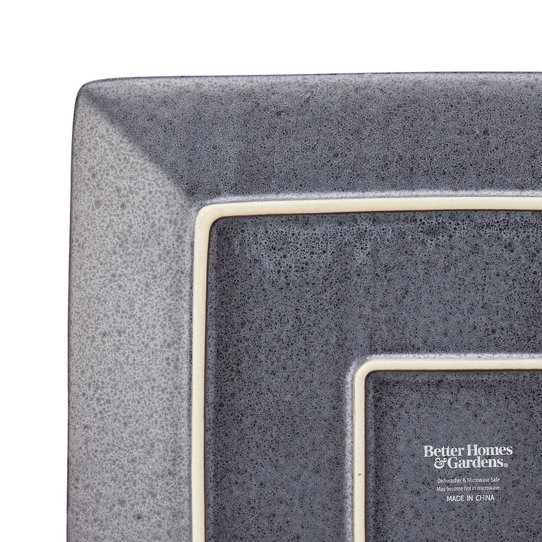 Better Homes & Gardens Dark Gray Square-Shaped Stoneware Dinner