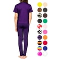thumbnail image 3 of Stretch Is Comfort Girl's Short Sleeve Crew Neck and Leggings Set Purple Small, 3 of 3