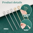 thumbnail image 4 of 160 piezas de pasadores de cabeza de acero inoxidable 304 de 30 mm (1,1 pulgadas), accesorios de calibre 21 (0,7 mm), pasador de ojo abierto, 4 of 9