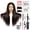 Dark Brown B, variant on LAJOLLIA Mannequin Head with 90% Human Hair, 24" Hair Doll Head for Cosmetology & Hairdresser, Real Hair Manikin Doll Styling Head, Hairdressing Training Braiding Head with Table Clamp (Off-White C)