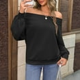 thumbnail image 5 of Women Off the Shoulder Oversized Sweatshirt 2025 Y2k Fall Outfits Fashion Clothing Trendy Top Black M, 5 of 5