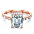 thumbnail image 2 of Kobelli 14k Gold Emerald Moissanite Drop Halo Engagement Ring GH/VS, GH/I, 2 of 5