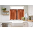 thumbnail image 2 of Fall Cafe Curtains 24 Inch Length Half Window Curtain Farmhouse Short Linen Semi Sheer Curtains for Kitchen Bathroom Basement Small Window, Rod Pocket Tier Curtains 2 Panels, Terracotta, 2 of 5