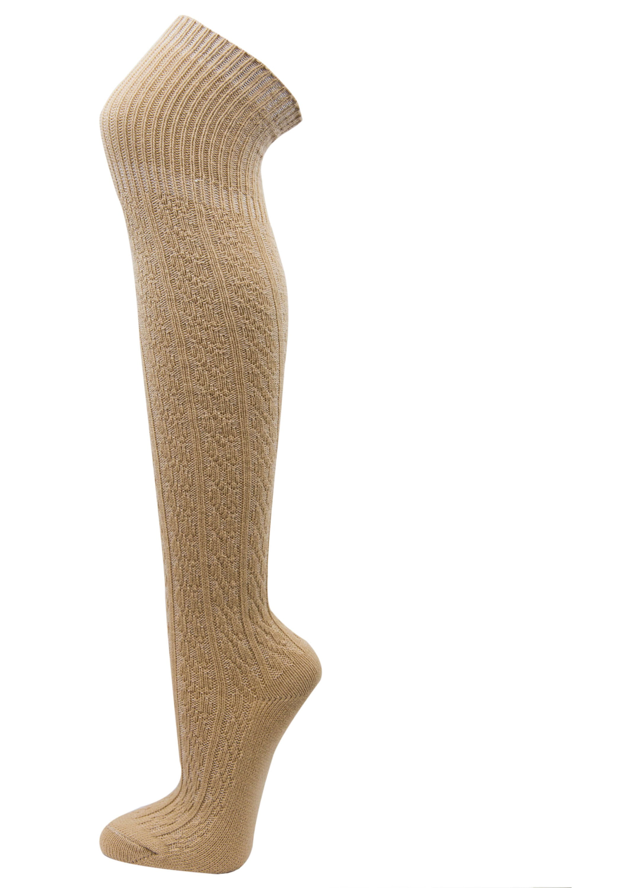 Couver Plain Winter Cable Knitted Boot Over Knee / Thigh High Stocking ...