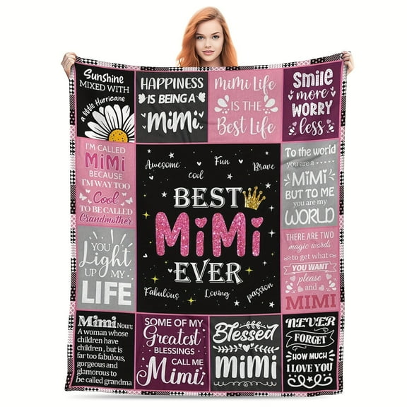 1pc Mimi Gifts, Mothers Day Blanket Gifts for Mimi, Mimi Gifts for Grandma Throw Blanket 60" x 80", Cool Mimi Birthday Gifts Ideas for Mimi, Great Grandma Gifts for Mimi