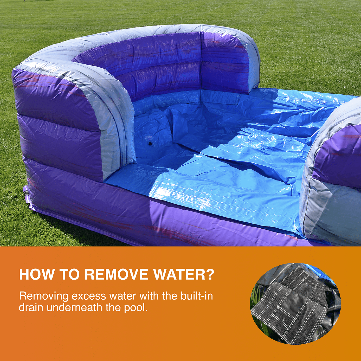 JumpOrange Thunder Commercial Grade Inflatable Water Slide & Bounce House (with Pool and Blower)