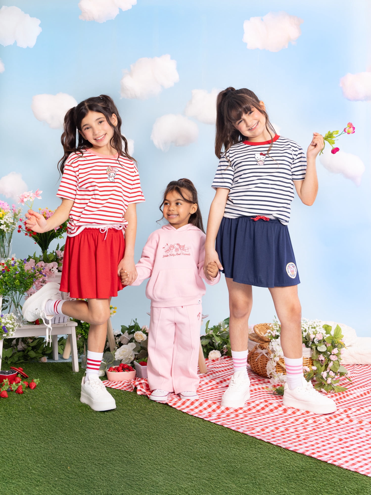 Wonder Nation x Hello Kitty Girls Double Waistband Skort, Sizes 4-16