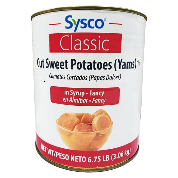 Sysco Classic Cut Yams/Sweet Potatoes | 108oz Can | In Syurp | Kosher