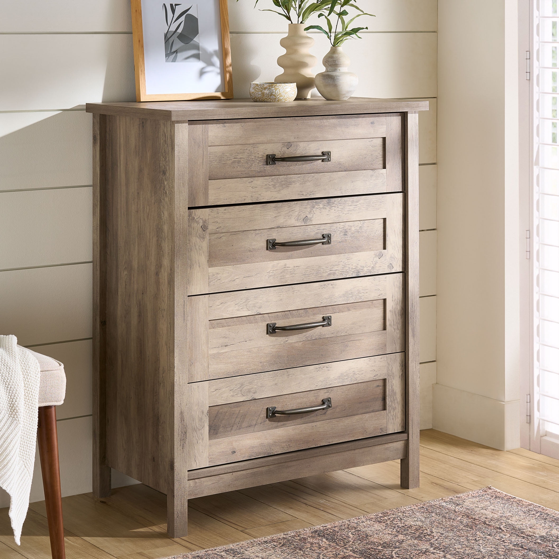 Gray 4 drawer dresser discount
