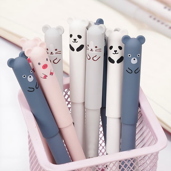 CCOCC 12Pcs Fine Point Erasable Gel Pens 0.5mm Retractable Black and Blue Ink Pen Smooth Writing Comfortable