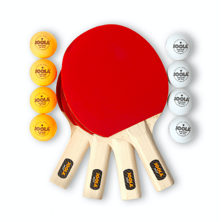 JOOLA All-in-One Hit Set Official Size Table Tennis Bundle with Carrying Case, 4ct Paddles, 8ct Ping Pong (Best Table Tennis Paddle Reviews)