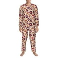 thumbnail image 3 of Naloa rock music Skull record Men’s Pajamas Set - Long Sleeve Button Down Sleep Shirt and Pajama Bottoms Sleepwear Set-Medium, 3 of 7