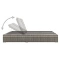 thumbnail image 3 of vidaXL Double Sun Lounger Poly Rattan Grey, 3 of 7