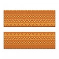 thumbnail image 2 of Orange Bench Cushion Set of 2, Borders Ornaments Culture Folk, Standard Size Foam Pad and Decorative Cover, Pale Orange Burgundy, by Ambesonne, 2 of 4