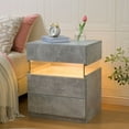 thumbnail image 3 of LED Nightstand LED Bedside Tables with 3 Drawers Night Stand for Bedroom LED End Side Tables for Bedroom Living Room, 3 of 7