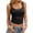 Black, variant on Womens Lace Trim Ribbed Knit Tank Top V Neck Sleeveless Slim Fit Wide Strap Pullover Camisole For Spring Summer Casual Wear Black M