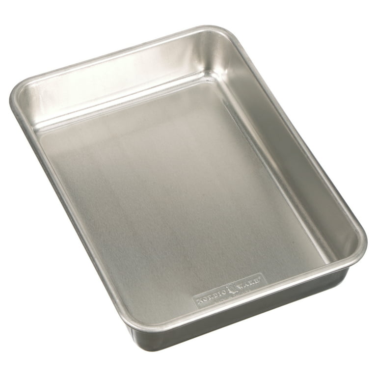 Nordicware Square 9X9 Cake Pan with Storage Lid, Color: Gray