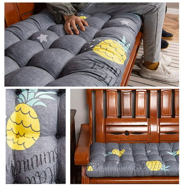 FFIY Indoor Outdoor Tufted Bench Cushion Not Slip Soft Swing