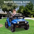 thumbnail image 5 of Lumiparty 12V Ride On Toy, Kids Ride On Truck Car with Remote Control, Steering Wheel Music, Kid Electric Vehicles with Led Lights, 2 Speeds, for Age 3-5, Blue, 5 of 7